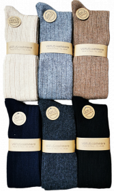 Calza Cashmere per uomo gamba lunga in lana pregiata tinta unita costa inglese V509
