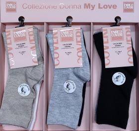 Calza per donna gamba corta a costine invernale tinta unita Coveri Chloe