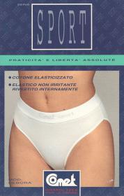 Slip donna sportivi in cotone elasticizzato e fascia alta in vita Comet Debora