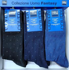 Calza Coveri gamba corta con minuscoli pois in filo di Scozia Dynamic 31