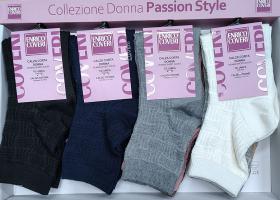 Coveri donna gamba corta caldo cotone invernale Trattini colore su colore Elisa 365