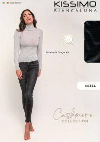 Maglia a lupetto elegantissima per donna cashmere collo alto manica lunga ultrasoft Kissimo Estel