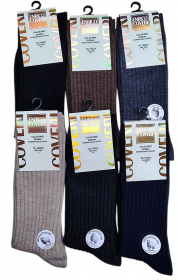 Calza classica per donna gamba corta a costa inglese invernale tinta unita Coveri Lana Soft 2