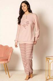 Pigiama donna invernale felpato "piuma" punto Milano Kissimo 25001