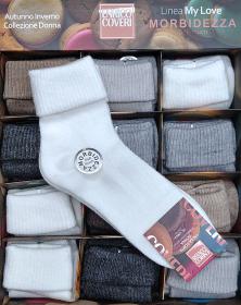 Calza corto con risvolto per donna scaldasonno morbidissimo e caldo Coveri Piumoso