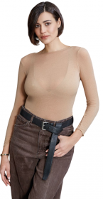 Maglia manica lunga collo tondo cashmere e viscosa leggerissima ultra light molto calda S�BLYME 1412