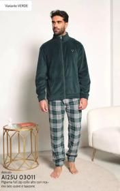 Pigiama uomo aperto in coral fleece caldissimo e morbidissimo Kissimo 3011