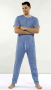 Men's short-sleeved sleepsuits 100% cotton