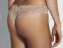 Brazilian panties realized in fine lace flounce with floral motif