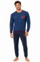 Pigiama per uomo in caldo cotone invernale 100% cotone giro collo senza bottoni Lotto 2145