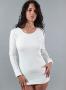 Maglia intima donna manica lunga cotone felpato 323 bianco