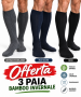 3 Calze Gamba Lunga invernale unisex in viscosa di Bamboo V533