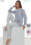 Pigiama donna caldo cotone invernale interlock 100% cotone Maristella 5609