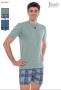 Pigiama corto estivo pantaloncino e mezza manica puro cotone Kevin 5917