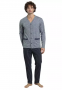 Pigiama per uomo aperto 100% cotone invernale interlock Kissimo U8000