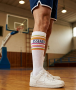 2 paia calza da basket gamba lunga per uomo ISSIMO bianco