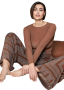 Maglia manica lunga collo tondo cashmere e viscosa leggerissima ultra light molto calda SUBLYME 1412 MOKA