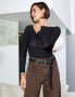 Maglia TRECCIA manica lunga cashmere e viscosa leggerissima ultralight molto calda SUBLYME 1469
